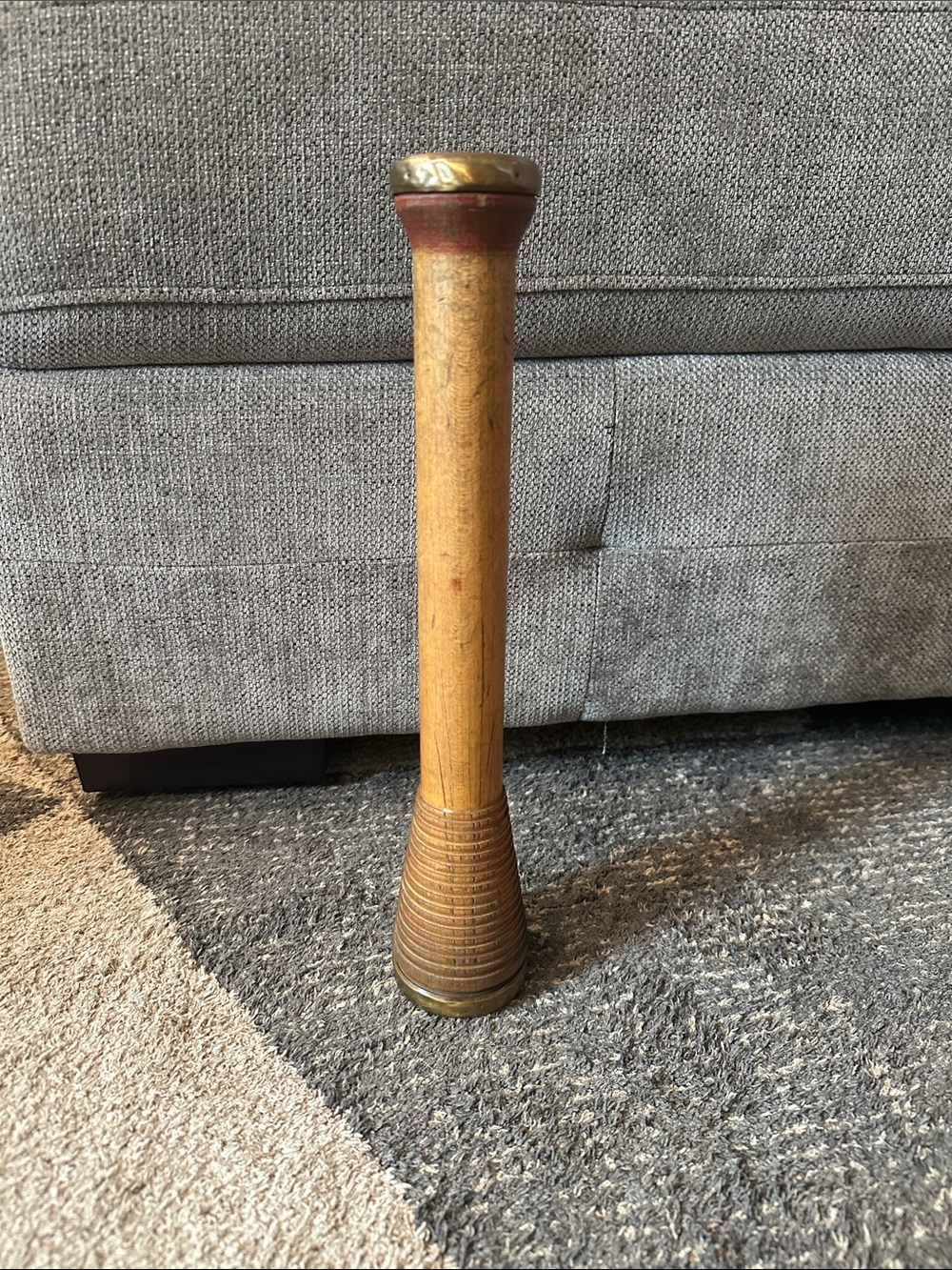 Vintage bobbin in Natural Wood and Brass